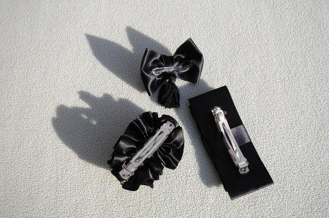 Image 2 of Collection Of Pretty Black Satin and Velvet Hair Accessories