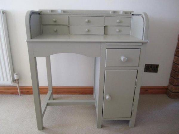 Image 3 of Roll Top Desk Shabby Chic Sage