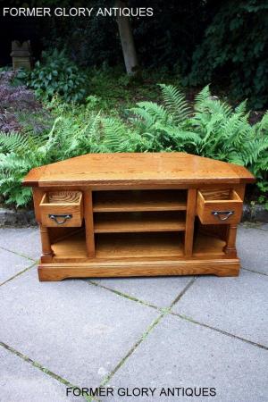 Image 16 of AN OLD CHARM FLAXEN OAK CORNER TV CABINET STAND MEDIA UNIT