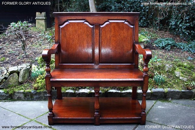 Image 50 of A TITCHMARSH AND GOODWIN TAVERN SEAT HALL SETTLE BENCH PEW