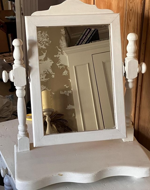 Preview of the first image of Mirror - white painted pine.