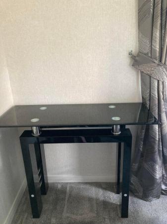 Image 1 of Stylish Glass & Black Console Table