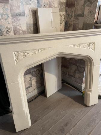 Image 2 of Marble 3 piece fireplace and surround