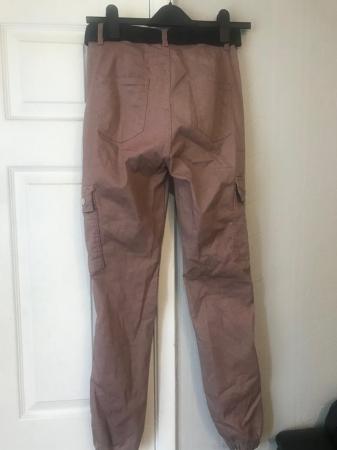Image 2 of NEXT Brown Cuffed Cargo Pocket Pants, worn a few times.