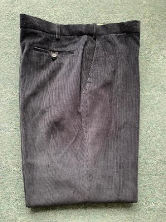 Image 1 of Gents charcoal grey needle cord trousers 42/31