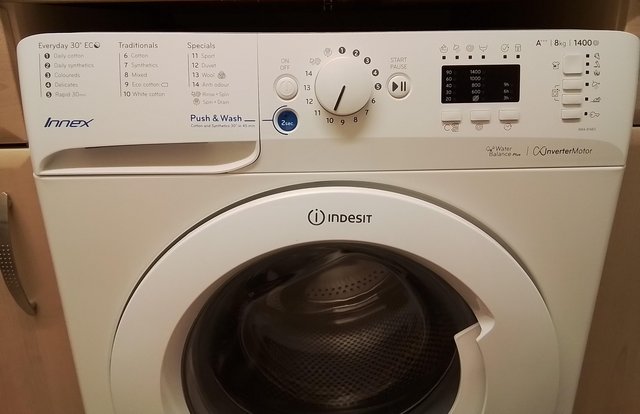 Preview of the first image of Indesit White Washing Machine.