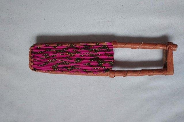 Image 2 of Unique handmade pink fan / accessory with african fabrics