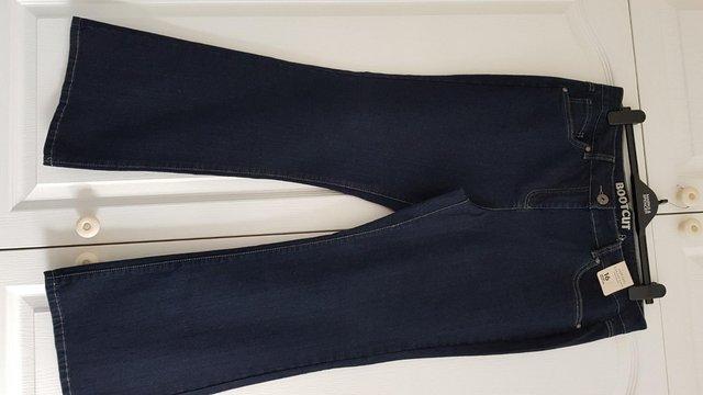 Image 3 of Debenham Dark Blue Stretch Denim Bootcut Jeans