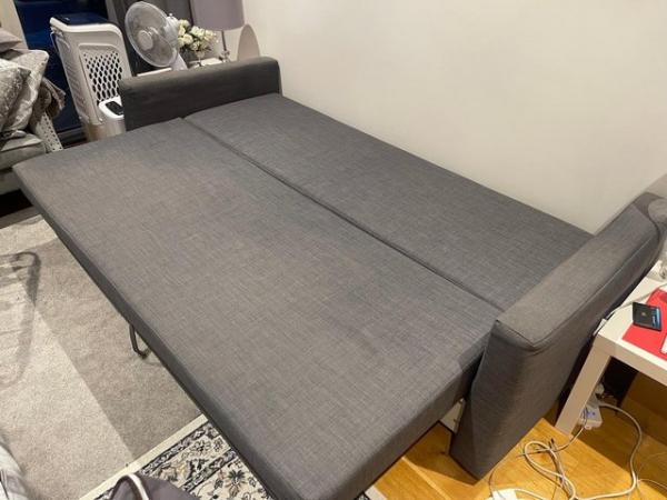 Image 2 of Ikea Frighten three seater sofa bed . Dark grey