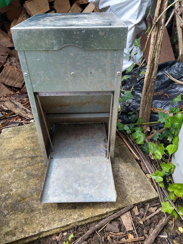 Preview of the first image of Treadle feeder for hens/ anti rat.