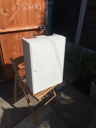Image 3 of Outside electricity meter box - white NOT FLUSH FITTING - th