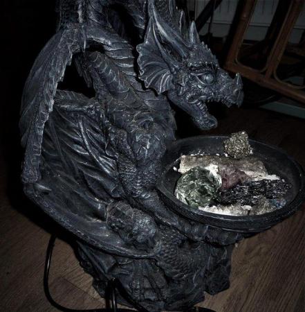 Image 1 of Large heavy floorstanding dragon indoor water fall figurine