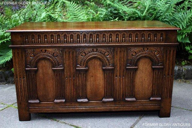 Image 1 of A TITCHMARSH & GOODWIN CARVED OAK BLANKET CHEST BOX TRUNK