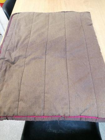 Image 1 of BROWN PADDED SADDLE PAD EDGED IN RED