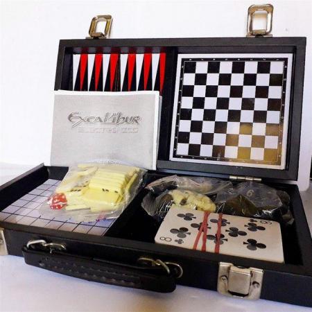 Image 1 of SEVEN MAGNETIC GAMES in a FAUX LEATHER CASE