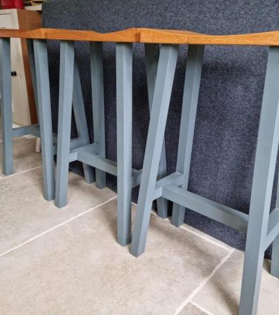 Image 3 of Kitchen Stools x 3 - Garden Trading Tall Clockhouse stools