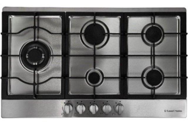 Preview of the first image of Russell Hobbs Stainless Steel 75cm 5 burner gas hob.
