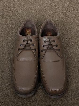 Image 1 of Smart Mens Brown Leather Shoes By Clifford James - Size 10