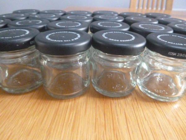 Image 2 of 24 Mini Glass Jam Jars, Screw Tops, Excellent Cond.REDUCED