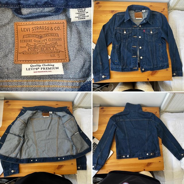 Preview of the first image of LEVI'S JEANS JACKET NAVY BLUE.