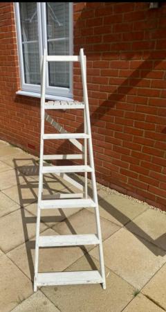 Image 1 of White Wooden Wedding Ladder