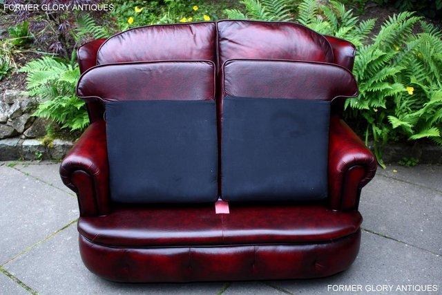 Image 103 of SAXON OXBLOOD RED LEATHER CHESTERFIELD SETTEE SOFA ARMCHAIR