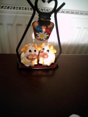 Image 1 of VINTAGE COW SALT AND PEPPER SHAKERS