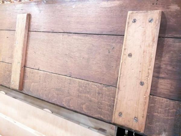 Image 4 of Antique Solid Oak Coffer / Sideboard / Trunk / Storage
