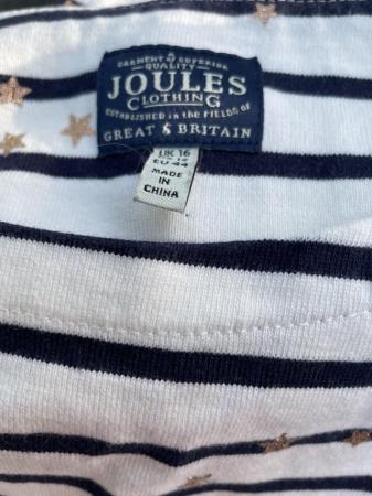 Image 1 of Joules white and navy striped tunic/dress sz16