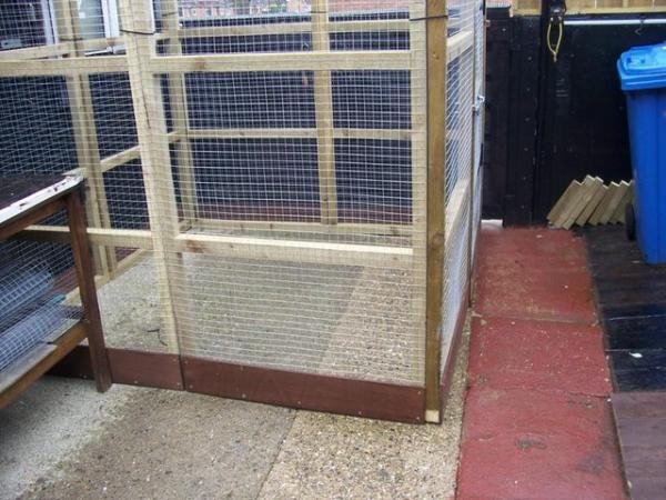 Image 3 of CATTERY 6' H X 6' W X 6' L 2"X 2" FRAME TANALISED WOOD 19g G