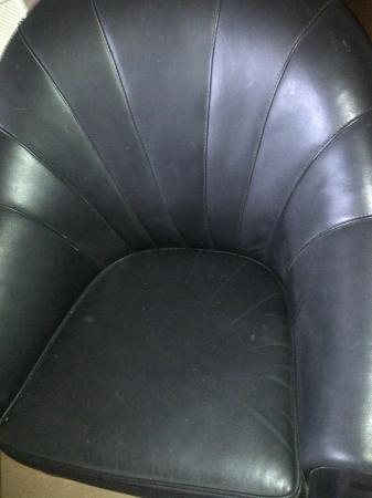 Image 1 of Stunning Pair Of Vintage Black Leather Armchairs