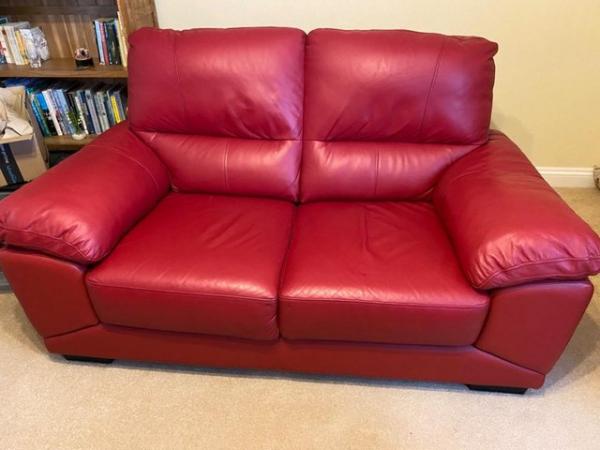 Image 2 of Two Italian leather two seater sofas