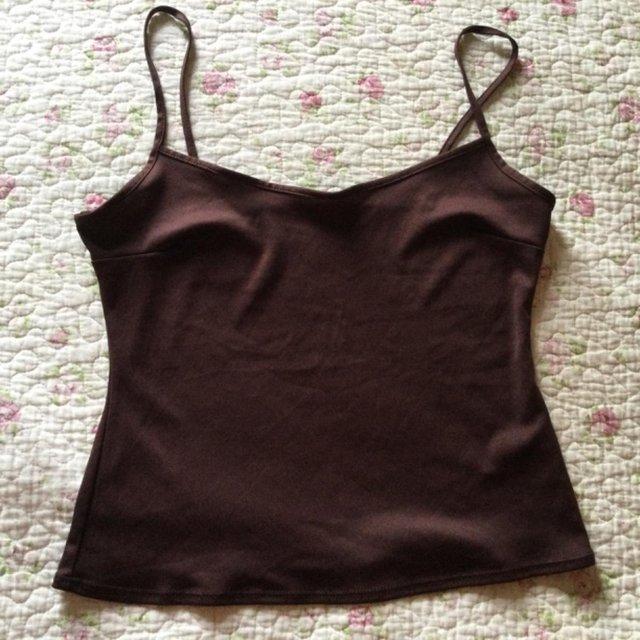 Preview of the first image of Sz10 PRINCIPLES Lightweight Brown Camisole Strappy Top.