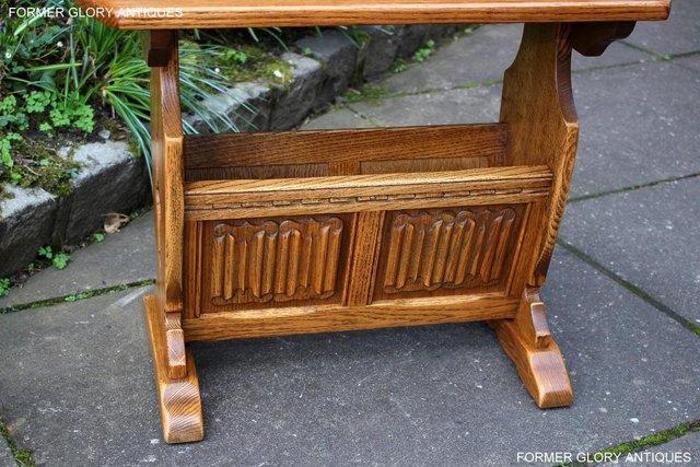 Image 92 of AN OLD CHARM VINTAGE OAK MAGAZINE RACK COFFEE LAMP TABLE