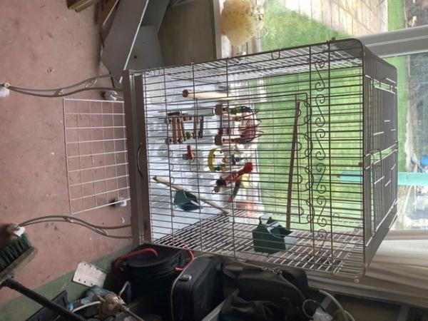 Image 5 of Bird cage, stand and some accessories.