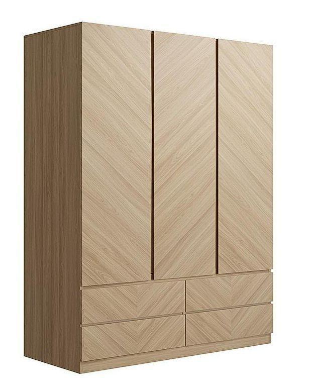 Preview of the first image of CATANIA 3 DOOR 4 DRAWER WARDROBE IN OAK.