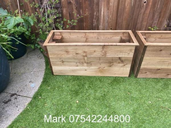 Image 2 of Pair of Rustic Bespoke Treated Garden Planters