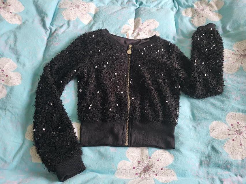 Preview of the first image of Women's Sweewe Paris Sparkle Jacket  Black Size S/M.