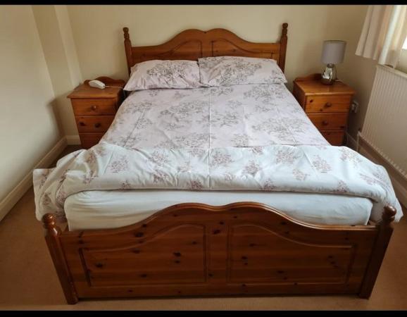 Image 1 of Pine Double Bed With Built in Drawers.