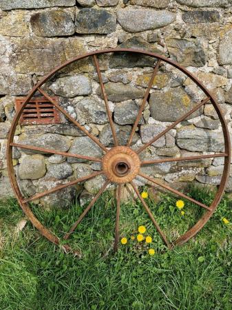 Image 3 of Large heavy weight iron farmhouse wheels