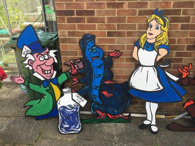 Preview of the first image of Wooden cut outs Alice and wounder land.