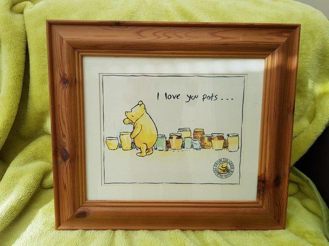 Preview of the first image of Winnie The Pooh Pine Framed Picture.