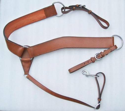 Image 1 of Western Breastplate Collar Brown Tan leather FULL/COB