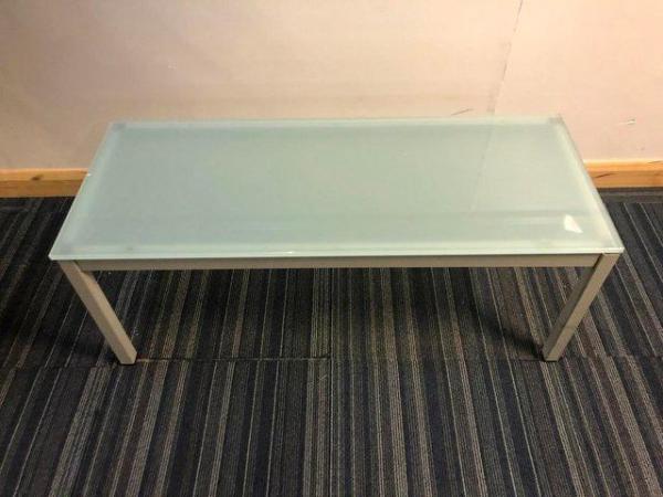 Image 1 of 3 Blue hued glass office tables