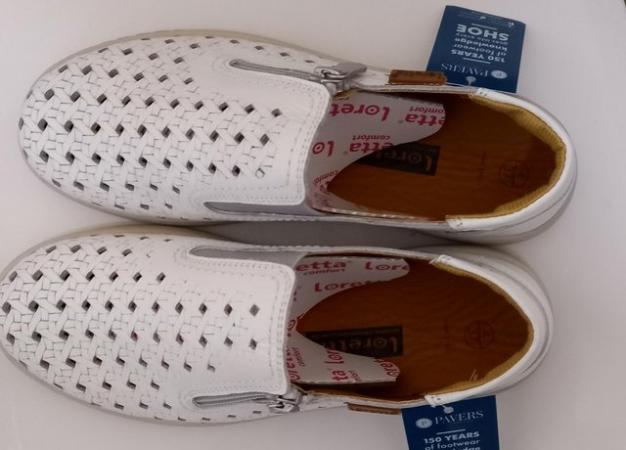 Image 3 of Pavers Breathable Slip On White Shoes New With Box Size 4