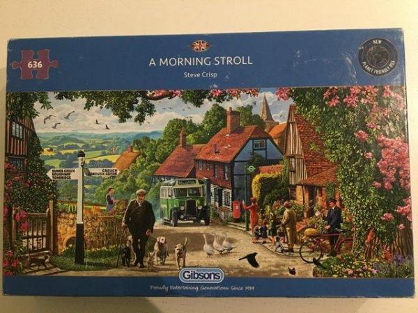 Image 3 of Gibson 636 piece jigsaw titled A Morning Stroll.