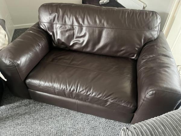 Image 3 of 2 Seater Leather Sofa - Collection Only