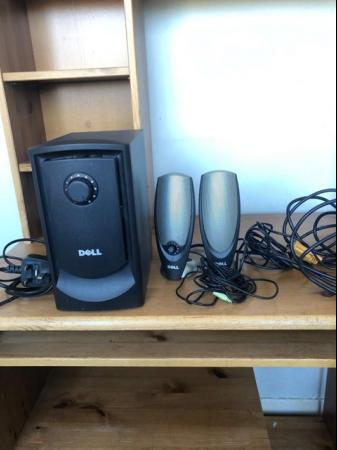 Image 2 of Dell Computer Subwoofer Speaker and Two Other Dell Speakers
