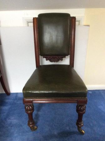 Image 1 of Mahogany and leather dining chairs