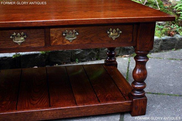 Image 105 of TAYLOR & Co STRESSED OAK THREE DRAWER POTBOARD COFFEE TABLE